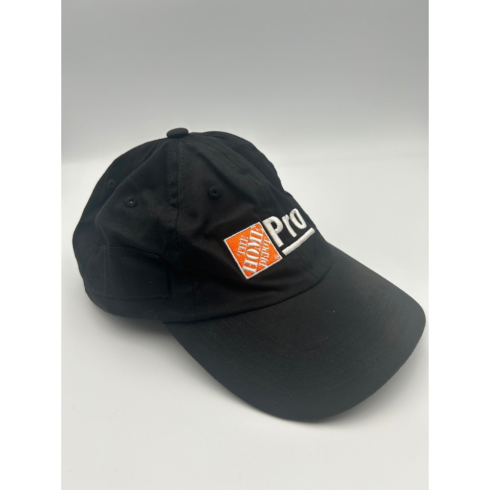Home Depot Pro Baseball Cap Hat Black Cotton Adjustable Embroidered Logo B1209